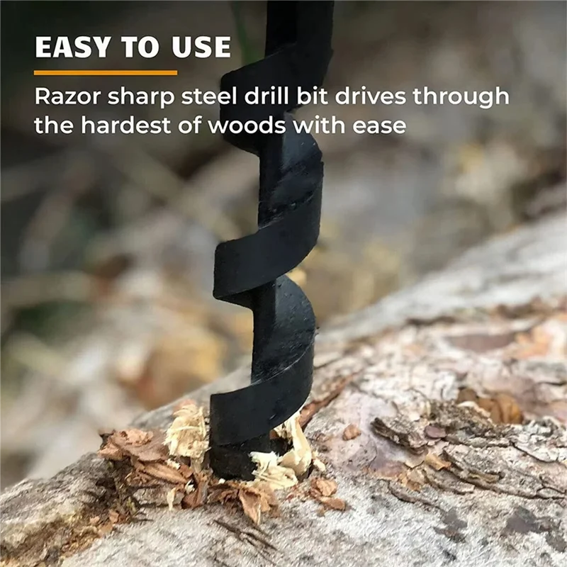 

ABZV-Portable Hand Wood Punch Manual Auger Drill Carbon Steel Survival Bit Outdoor Camping Tools For Outdoor Tools