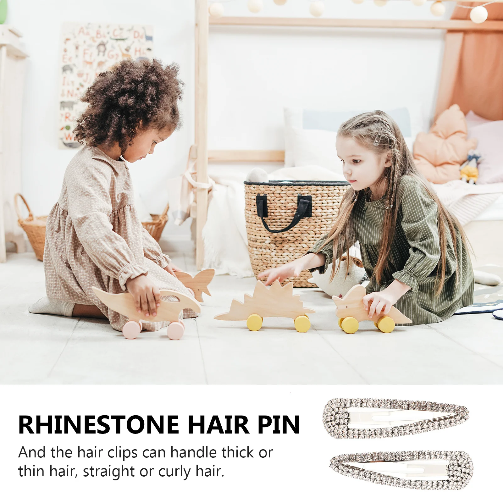 

2pcs Waterdrop Metal Hairpin Rhinestone Snap Clip For Thick Thin Hair Weddings Birthdays Proms Parties Hair Accessories