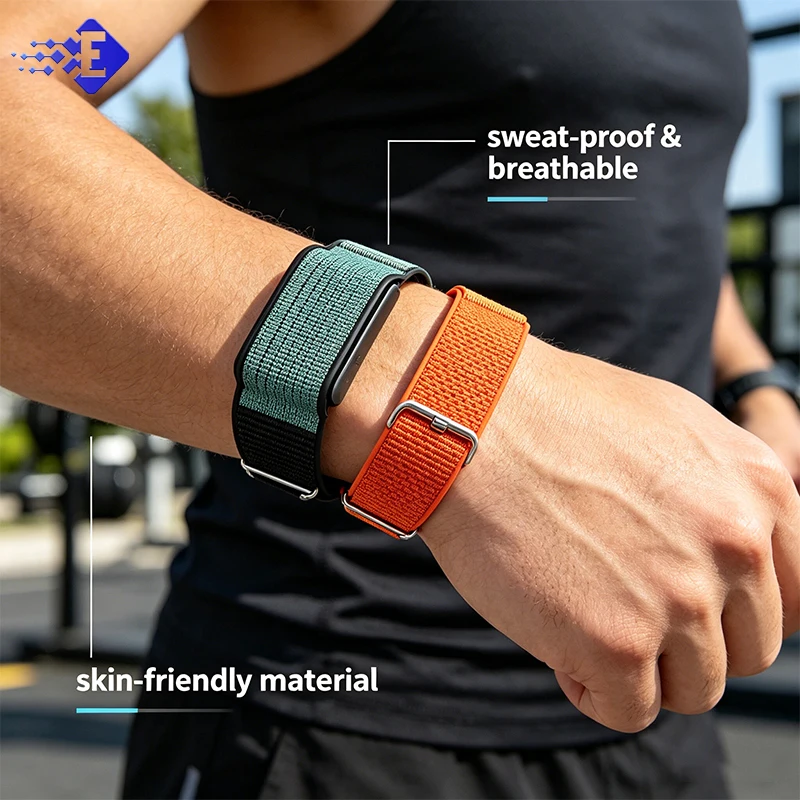

Nylon Loop Band Original Nylon Wristband Armband Sport Adjustable Band Magic Tape Watch Strap Multiple Color Options Sport Style