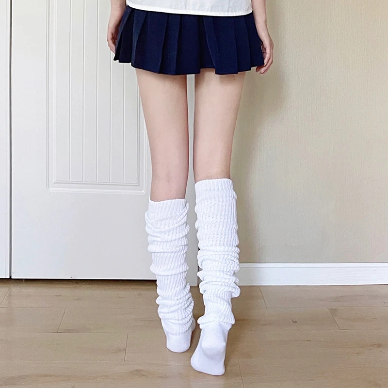 13 colors Japanese Knitted Leg Warmers Solid Color Loose Socks Yoga Sock Lolita Long Magic Bubble Pile Leggings socks Home Socks