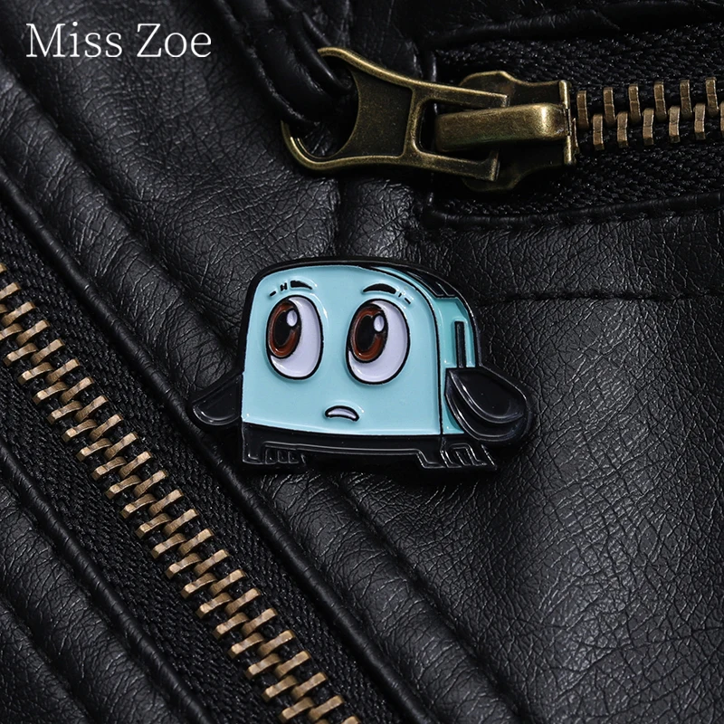 Cartoon Toaster Enamel Pin Mars Rescue Blanket Animated Film Adventure Brooch Lapel Backpack Badge Jewelry Gift For Kid