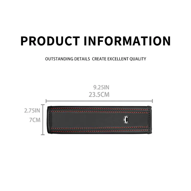 قطعتان مناسبة لوسادات الكتف الجلدية لحزام الأمان Audi Q8، مادة جلد نابا المسامية، زخارف غير مقاومة للكتف والرقبة، مناسبة لجميع المواسم