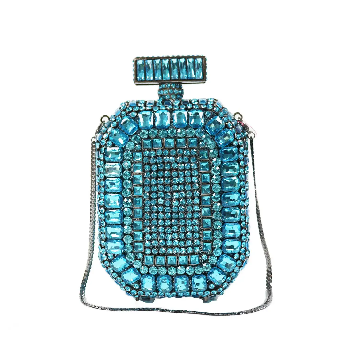 Luxury Crystal Evening Bags Green Blue Black Women Perfume Bottle Clutch Purse Ladies Wedding Bridal Handbags sm269