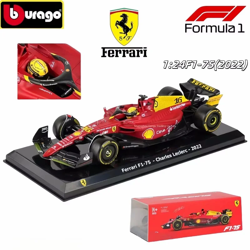 Hot Original Bburago 1:24 Ferrari SF23 Doll/F1-75(2022) #16 #55 Alloy Miniature Diecast Car Model Formula 1 DieCasting Car Model