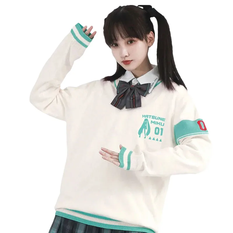 Cartoon Anime Week Centenary Hatsune Miku Sweater Cardigan Loose, Comfortable Versatile Super Soft Long Sleeve Sweater Jacket