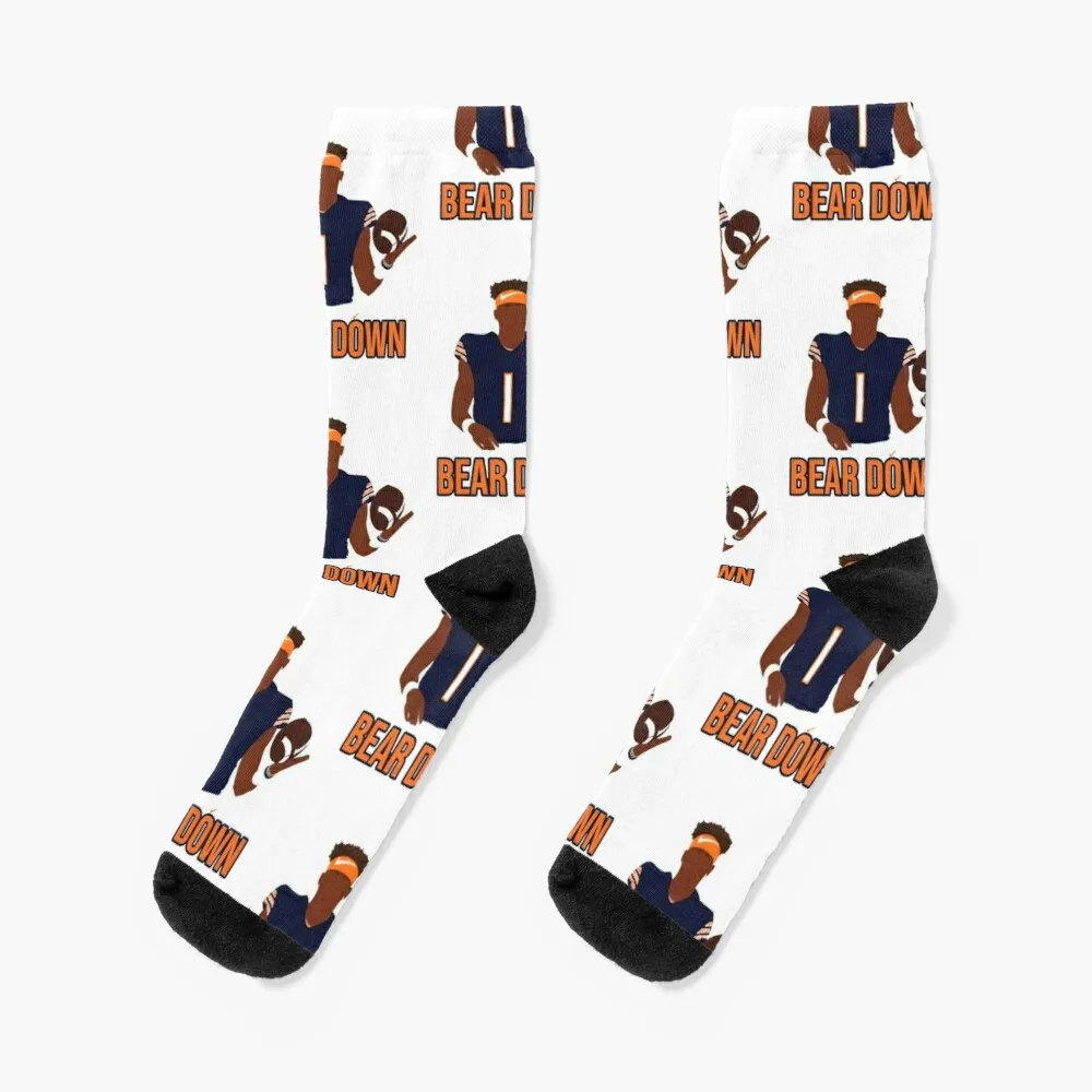 Justin Fields Bear Down Socks Luxury Socks