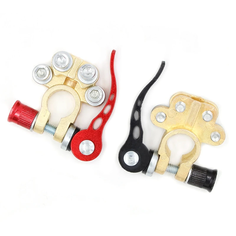 Quick Release Battery Terminals Clamps Car Battery Terminal Shut-Off Connectors For 12V 24V Boat Race UTV Tractor Truck