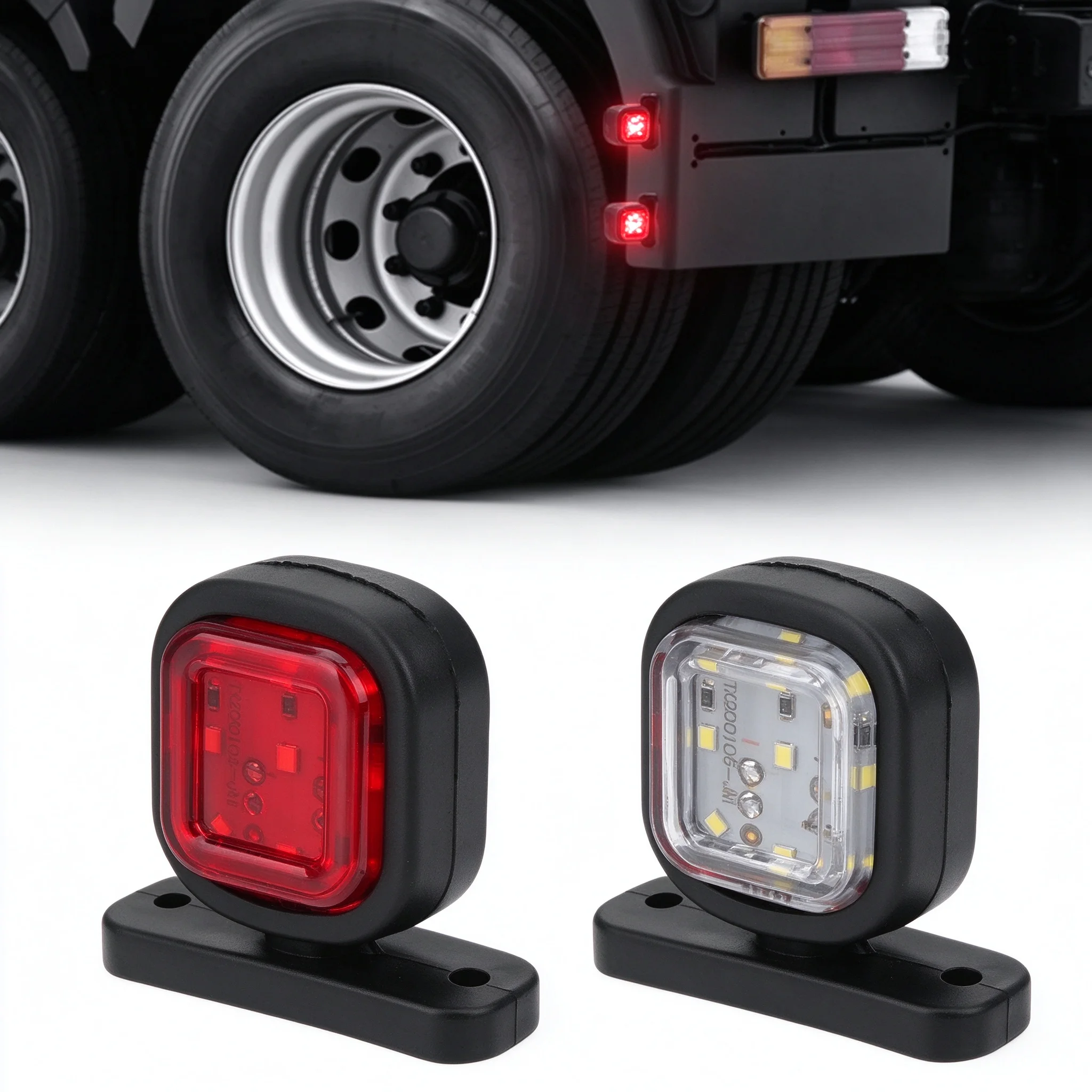 2PCS LED Tail Light Truck Trailer Side Light Lighting Car Lorry Outline LED Indicator Lamp Caravans Marker Light 12V 24V