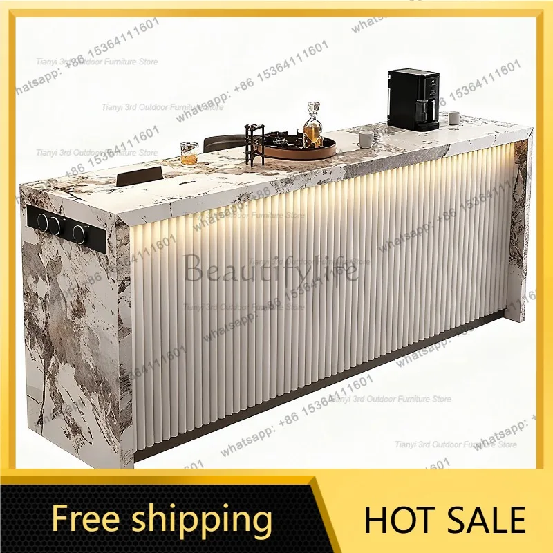 Best Sellers Modern Designed Dining Islands Nordic High-end Living Room Partition Cabinet Sintered Stone Bar Luxury Home Furnitu