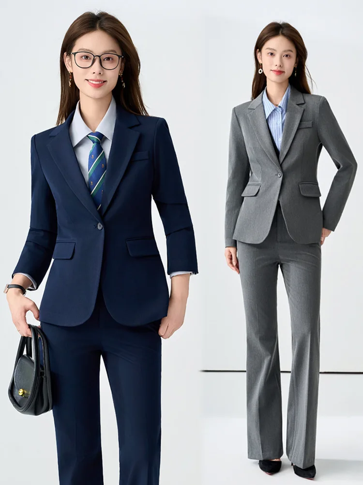 

Gray women's suit2025New autumn and winter professional formal attire for teacher certification and civil service exams, workwea