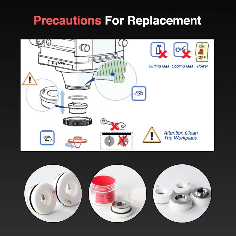 Laser XUNJIE ceramiczny 28mm M11 KT B2 CON dla Precitec Raytools WSX głowica do cięcia laserowego części uchwyt dyszy