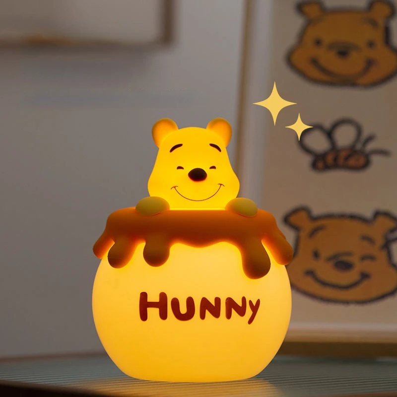 Winnie the Pooh Cartoon Creative Silicone Night Light Cute Night Sleep Bedside Lamp Bedroom Decoration for Boys and Girls