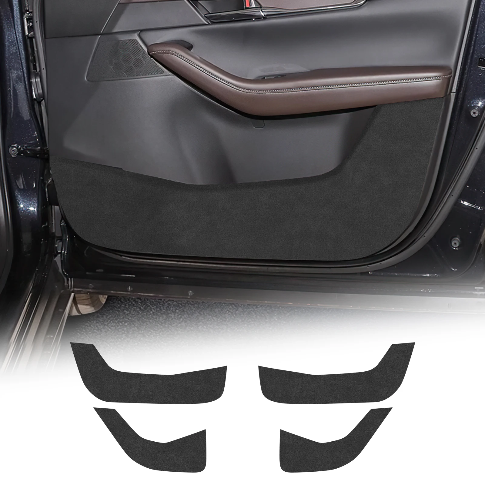 

Премиальная замша для Mazda CX-30 CX30 2020 2021 2022 2023 2024 2025 Дверная противоударная накладка, автомобильный кожаный карбоновый коврик, аксессуары для салона