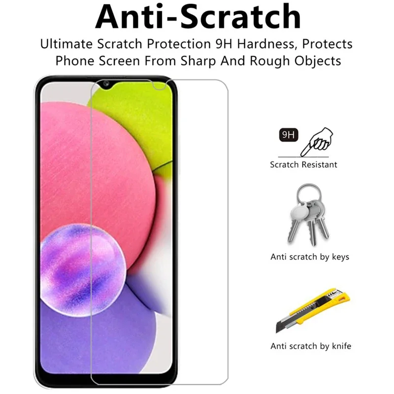 Hülle für Samsung A03S Cover Displayschutzfolie gehärtetes Glas auf Galaxy A 03S 03 A03 S 6,5 Schutzhülle Telefon Coque Tasche Samsunga03S