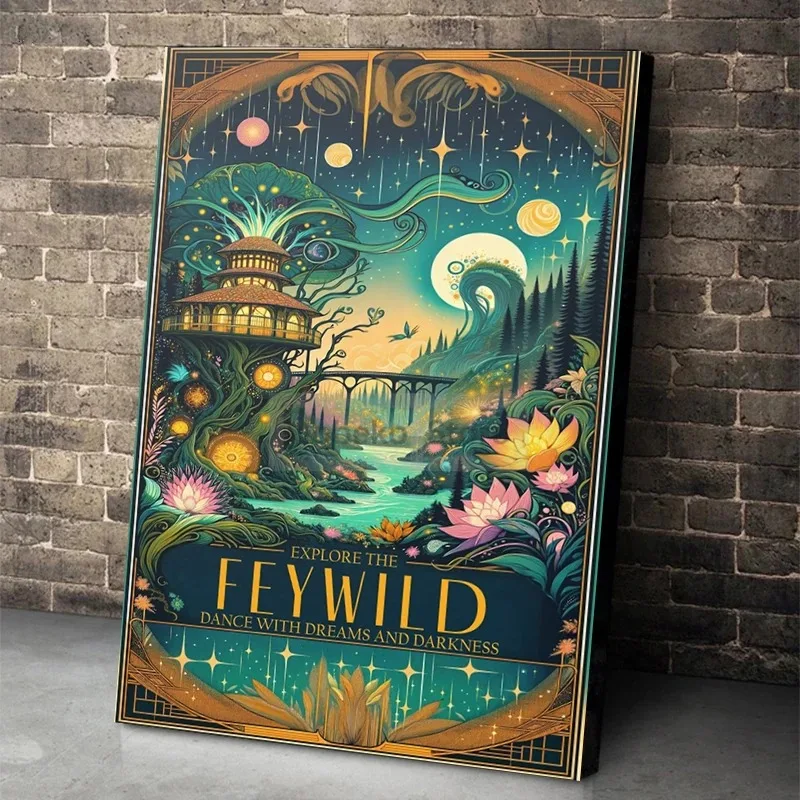 Dungeons and Dragons Game World Travel Poster Fantasy RPG Prints Canvas DnD Wall Art Pictures Home Room Tabletop Gaming Decor