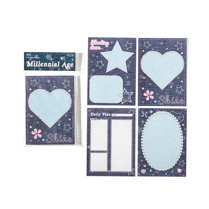 80 Sheet Cute Memo Pad Kawaii Heart Animal Style Sticky Note DIY Decoative Scrapbook Memo Pad Student Supplies