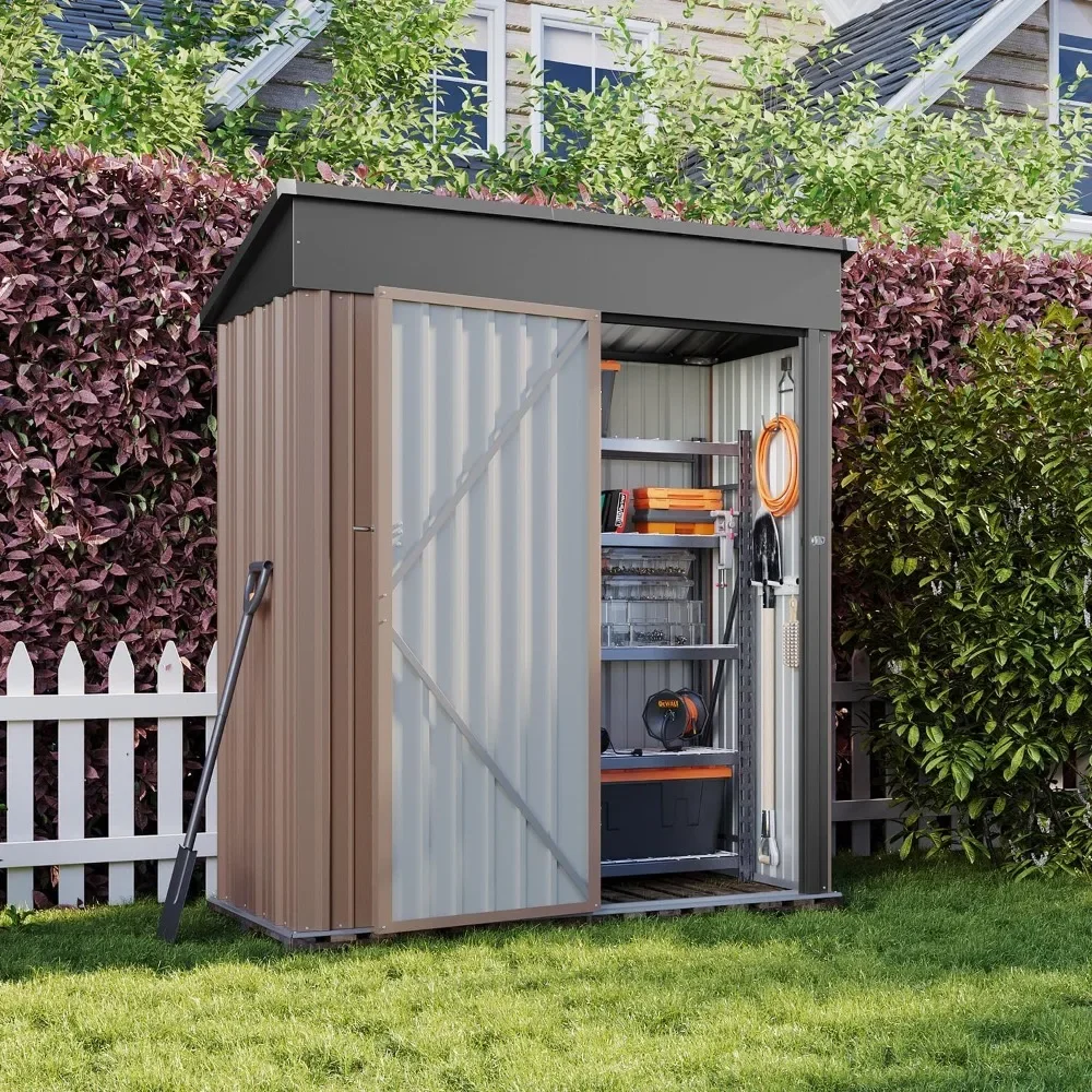 

5x2.7 Ft Outdoor Storage Shed, Metal Tool Shed, with Lock.