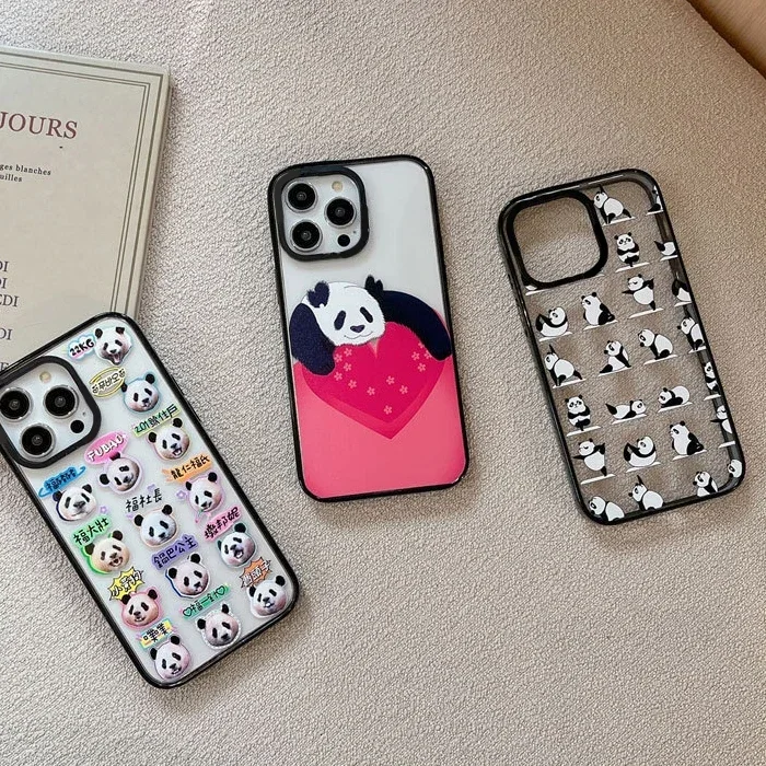 

Cute Yoga Panda 2.0 Version Acrylic Upgrade Border Phone Case Cover for IPhone 11 12 13 14 15 Pro Max Case for IPhone 15 Pro Max