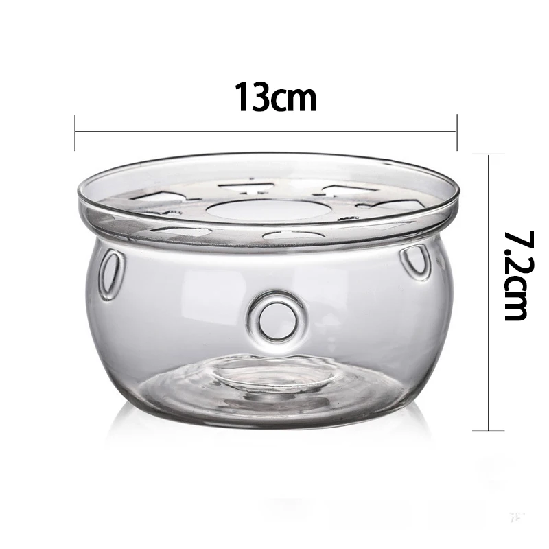 Round Teapot Warmer Ramadan Teapot Heater Base Candle Holder Clear Glass Heat-Resisting Stove