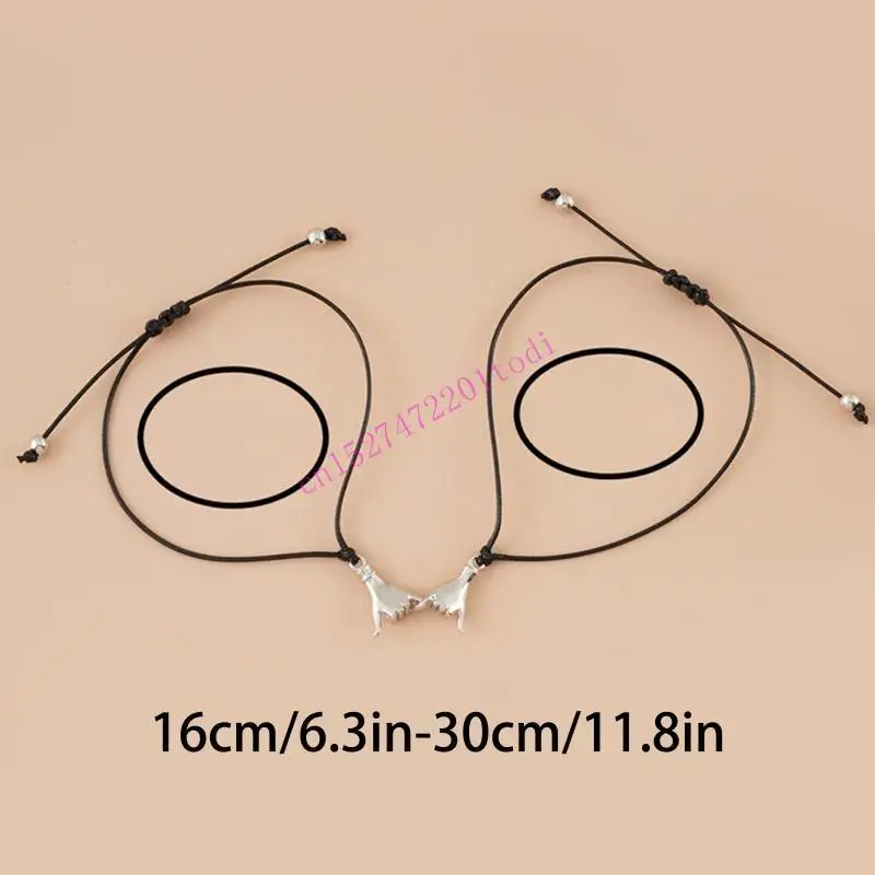 2 Pcs/set Pinky Promise Distance Matching Bracelets for Couples Best Friend M76B view 4