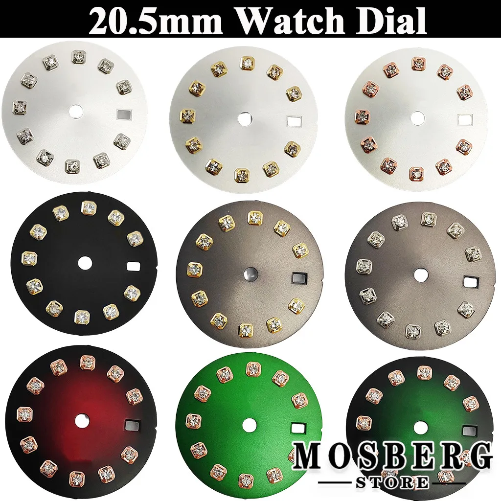 

20.5mm Sterile Watch Dial Green Luminous For NH05A NH06A Automatic Movement Watches Accessories Parts