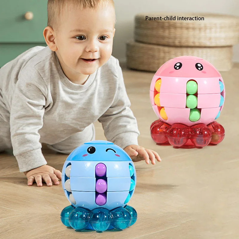 Intelligence Rubiks Cube Early Education Fidget Spinner Octopus Gyro Magic Bean Children Decompression Puzzle Toy