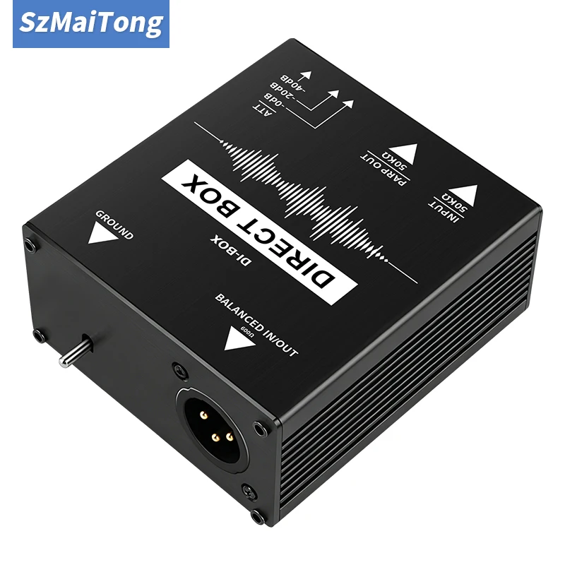 1 Pcs  DIBOX Professional Passive DI-Box Direct Injection Audio Box Balanced & Unbalance Signal Converter with XLR TRS Interfa