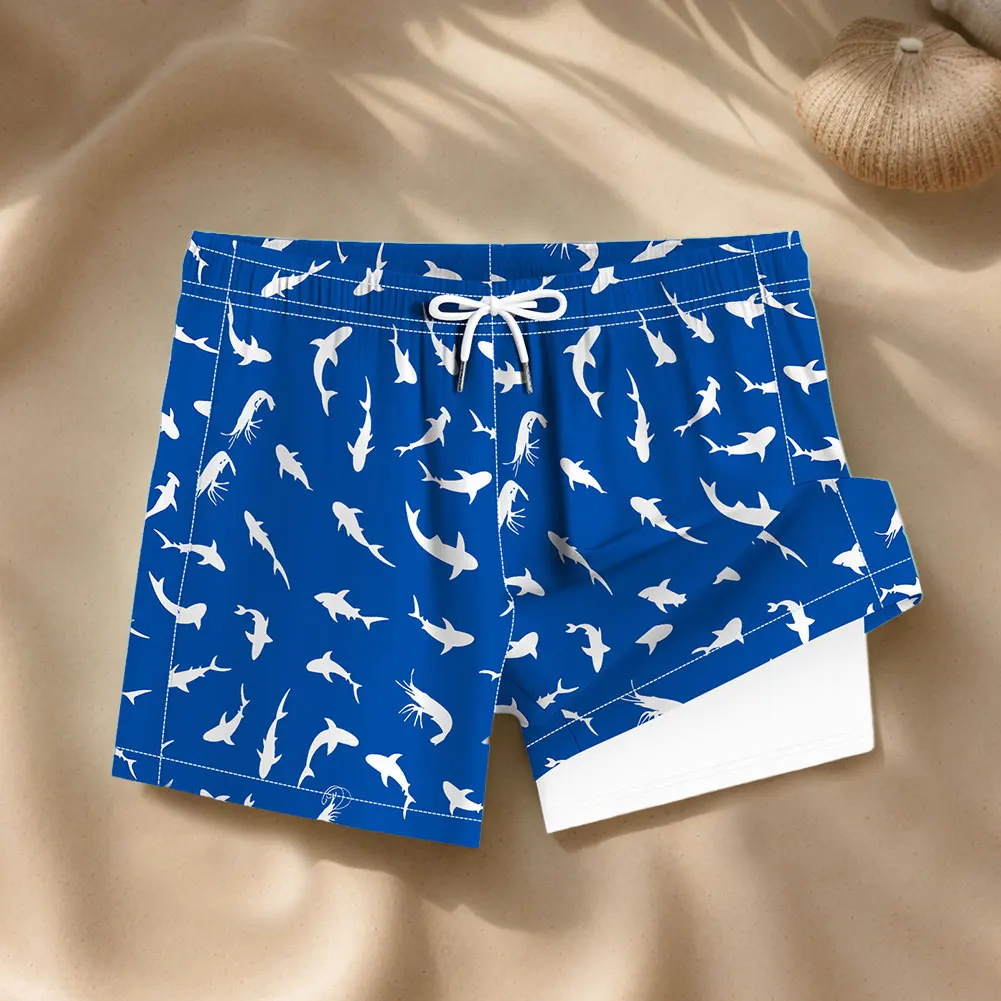 Mens Swim Shorts Quick Dry Board Shorts with Compression Liner and Zipper Pockets Beach Shorts Bathing Suits Swimming Trunks