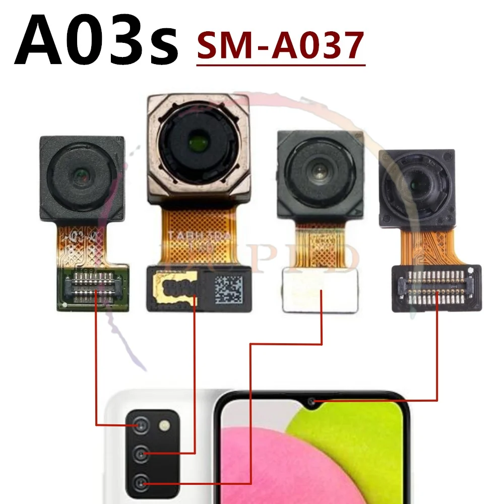 Back Main Rear Camera Front Camera Module Flex Cable For Samsung Galaxy A03S A03 Core A032 A035 A037 Replace Part