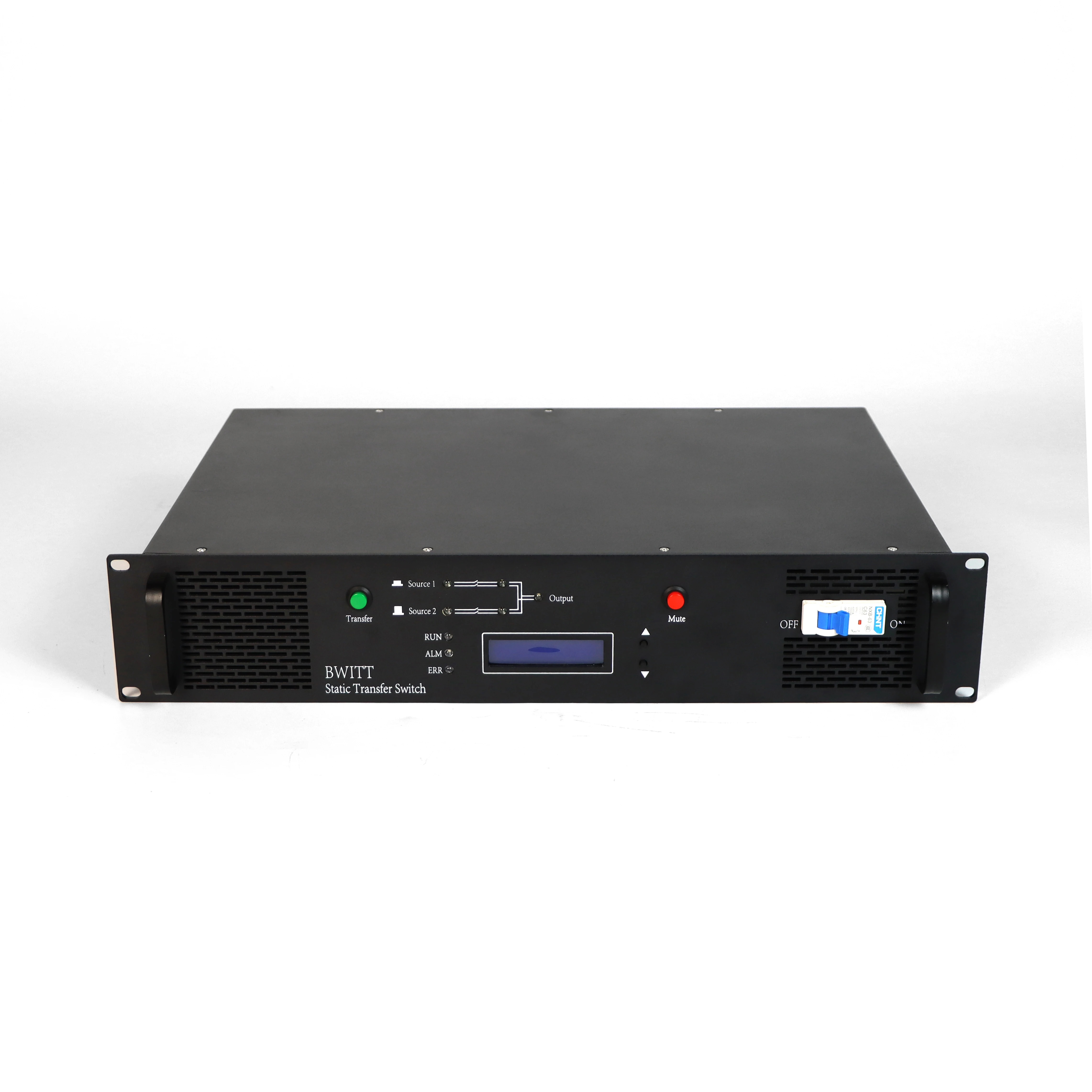 Durable 1800W Single-Phase Static Transfer Switch 2U 80A Rack-Mounted Power Switch for Industrial Use Metal Material
