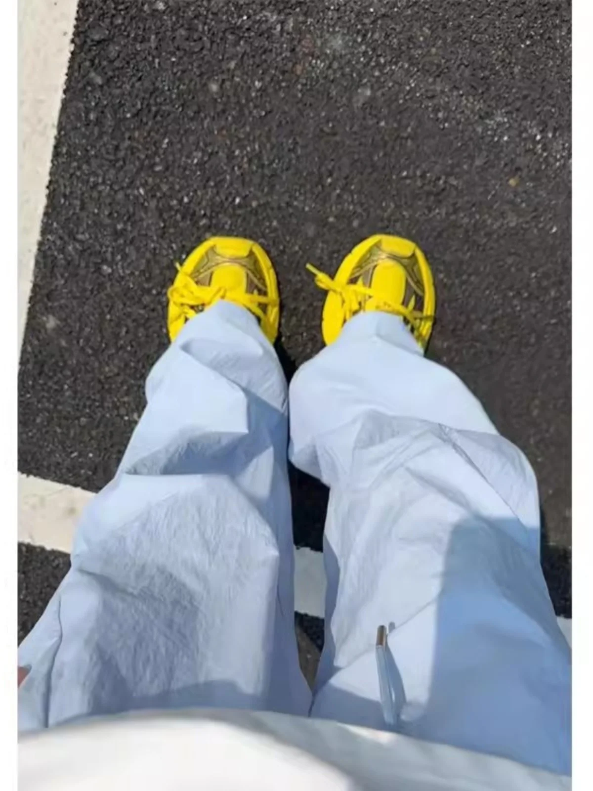 

Light Blue Ice Silk Men's Summer Thin Qui Dry Paratrooper Work Pants Trendy Straight Casual Walking Mountain Brand Pants