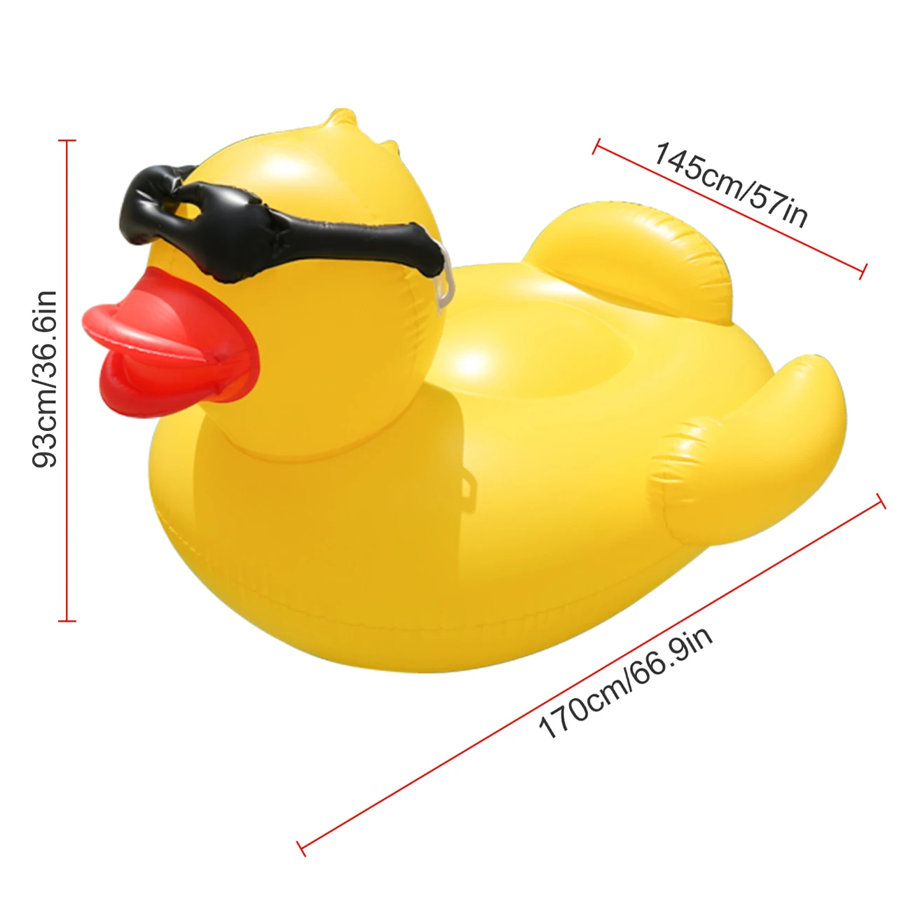 1 Stück Riesige Enten-Schwimmliege, aufblasbar, für Erwachsene, zum Aufsitzen, für Schwimmbad, Sommer, Strand, Wasserspielzeug, Poolparty, schwimmendes Bett – Detail 7