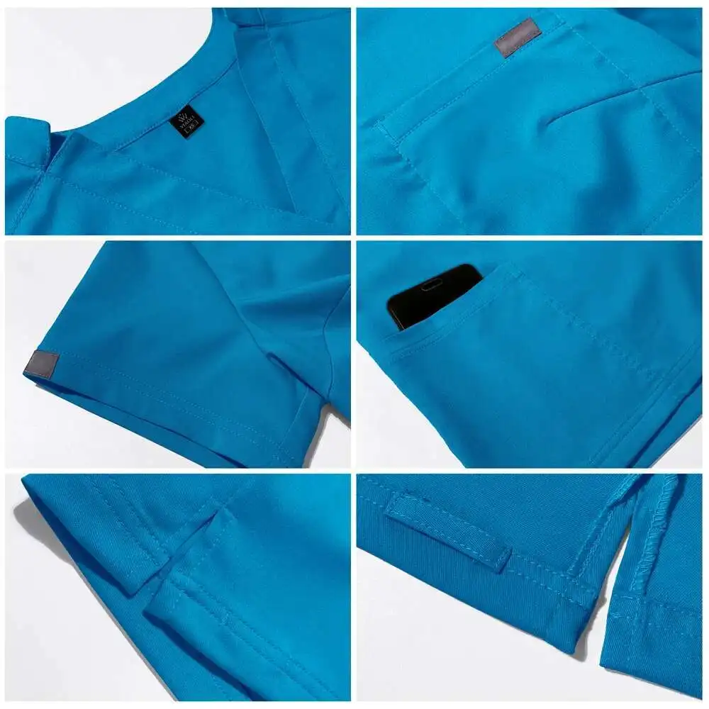 Gommages médicaux pour hommes, hauts et pantalons, ensembles chirurgicaux unisexes, uniformes de Salon de beauté pour femmes, vêtements de travail dentaires, salopette, vêtements de toilettage