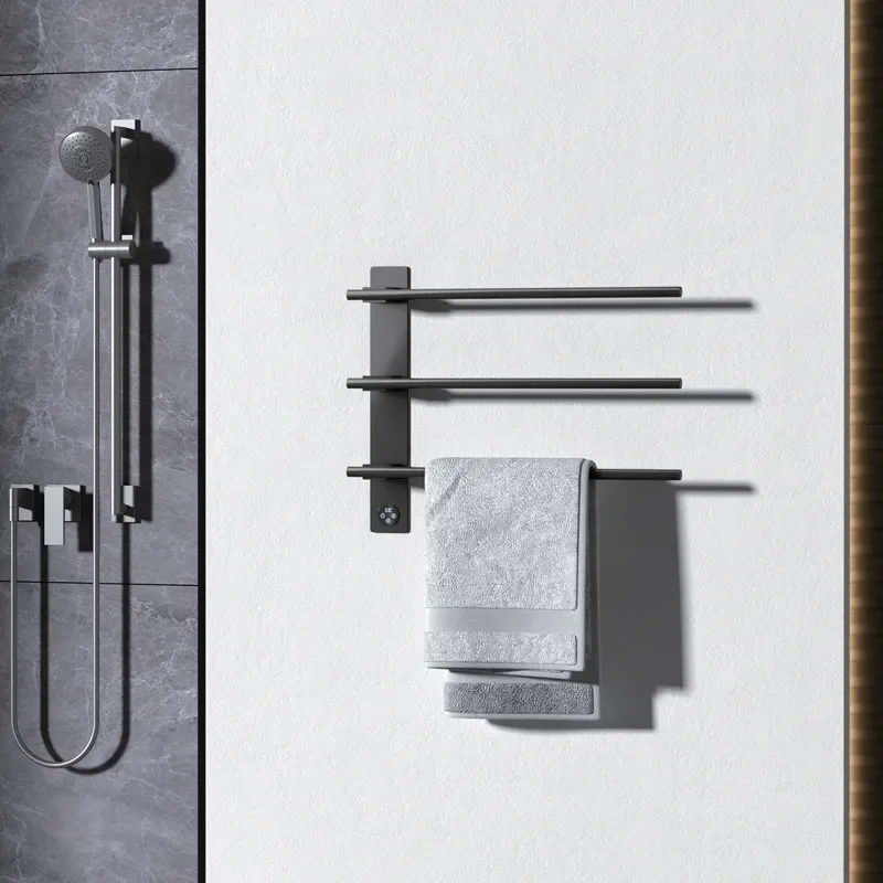 Smart Electric Towel Rack Carbon Fiber Heating Bathroom Shelf Intelligent Dryer for Bath Towels Home Wall Mounted Warmer Wall
