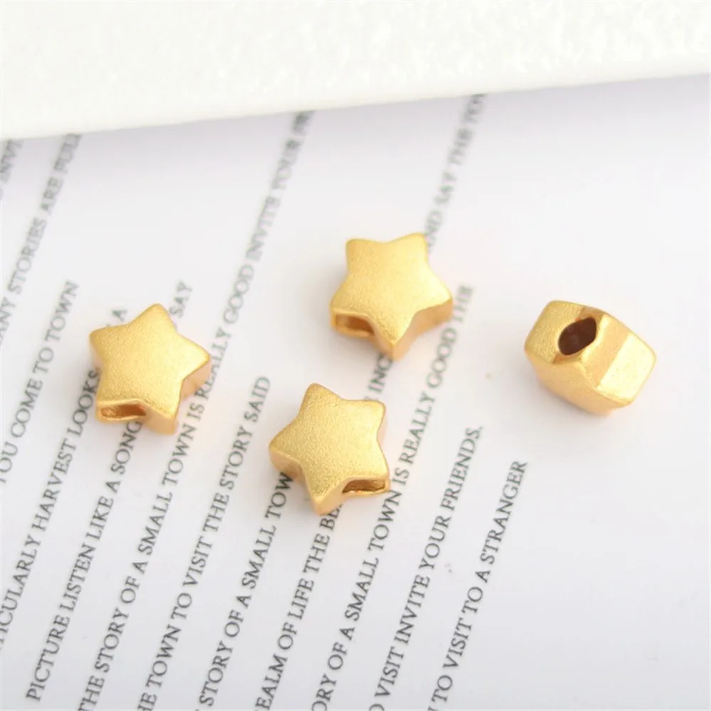 

1PCS 18K Gold Plated Pentagonal Star Spacer Beads, Matte Gold, 10mm, DIY Jewelry, Bracelet, Necklace, Accessories, Beading