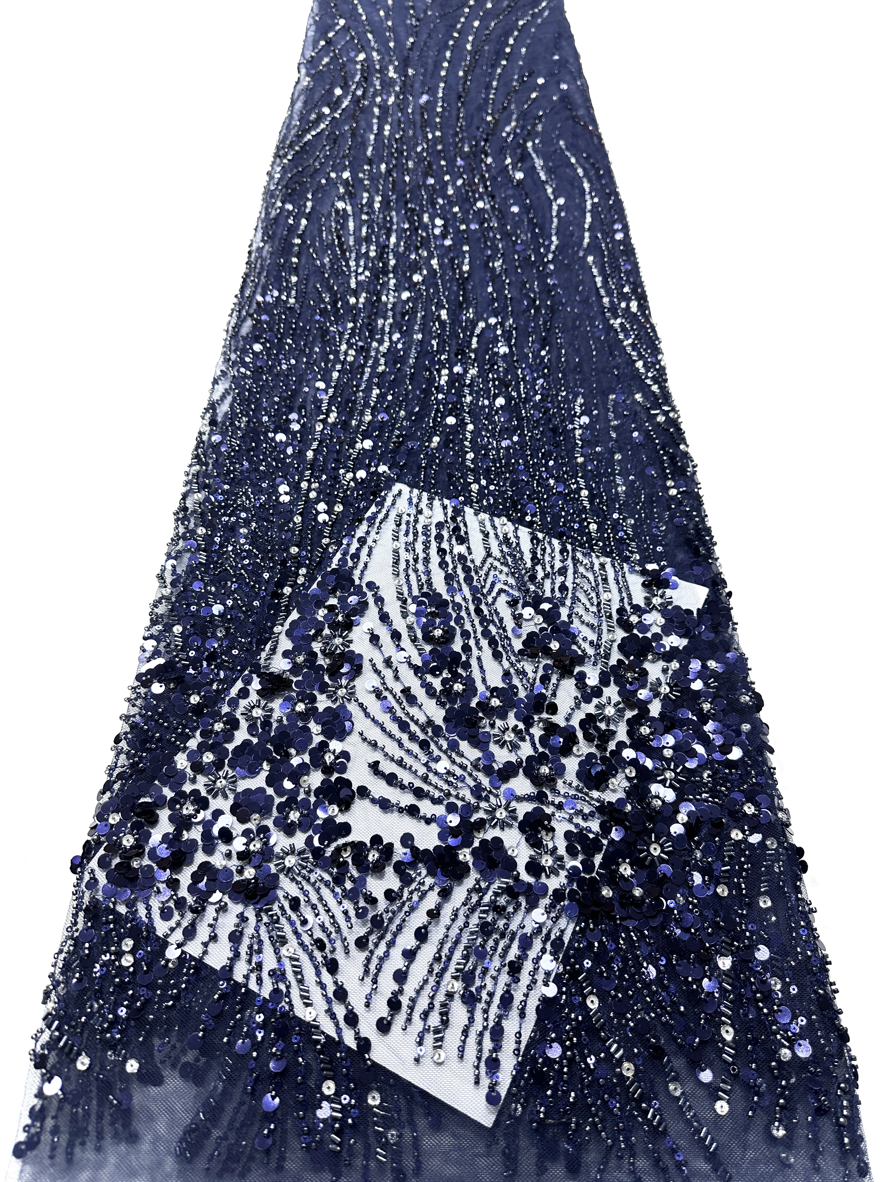 Latest New High-end Luxury French Embroidery Beads Lace Fabric African Nigerian Sequins Lace Fabric Wedding Dresses