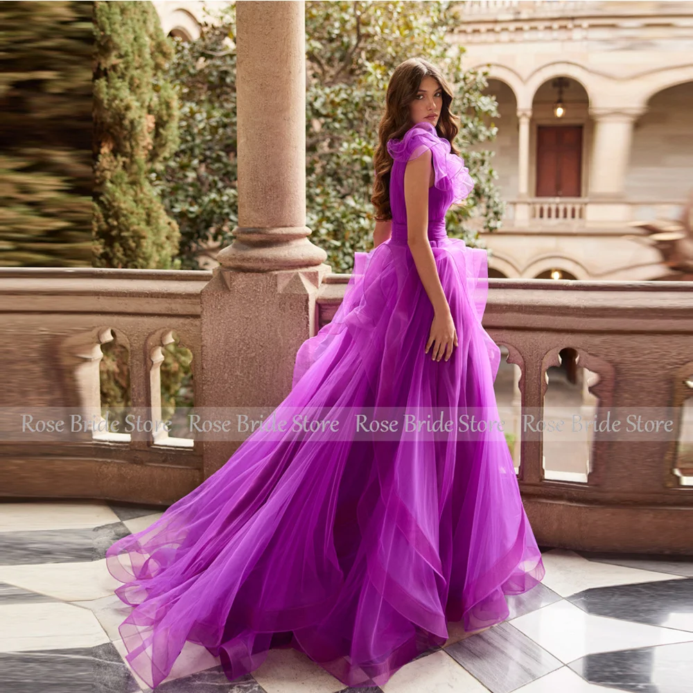 Luxury Net Pleat Ruched Formal Party Dresses A-line V-neck Bespoke Occasion Gown Gowns for Women 2024 Bride Dresses Long