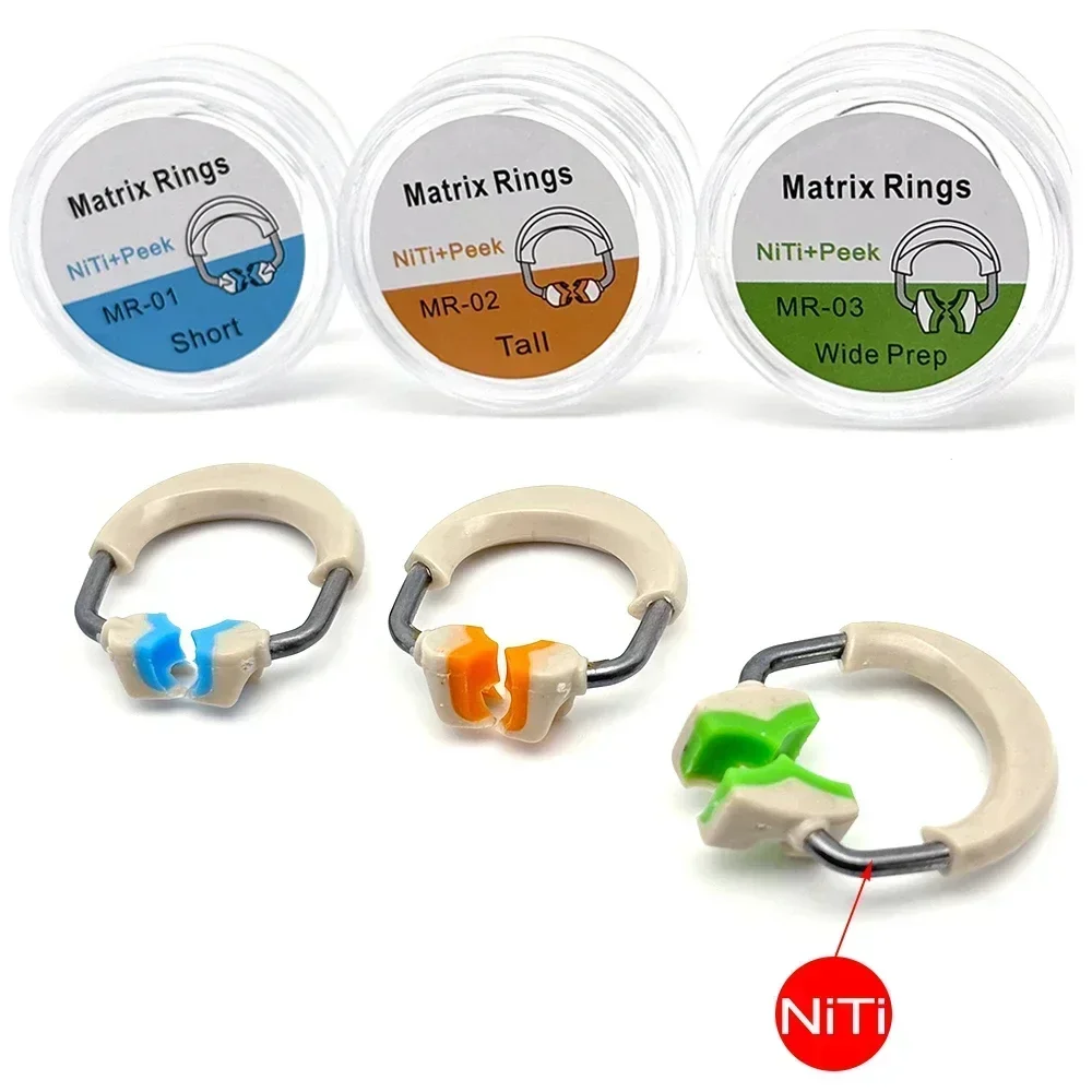 Dental Matrix Bands Niti Spring Clamping Ring Sectional Contoured Bands for Dentistry Instrument Tools Short/Tall/Wide Prep