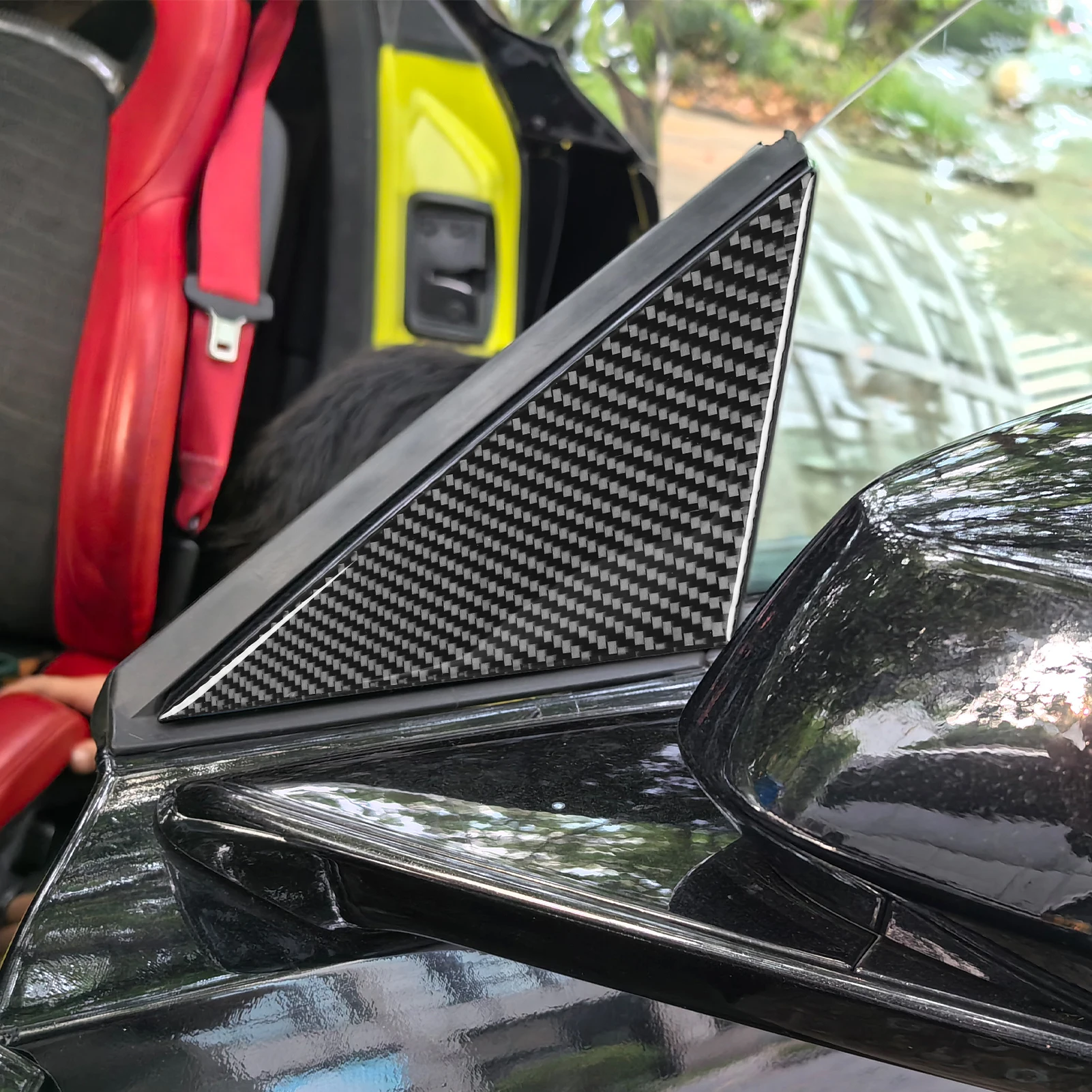

For Chevrolet Corvette C8 Z51 Z06 2020-2023 Car Accessories Carbon Fiber Exterior Door A-pillar Panel Cover Decoration Sticker