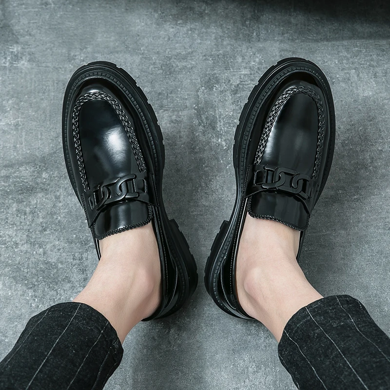 النسخة الكورية سميكة سوليد الأعمال عارضة الارتفاع زيادة تنوعا شخصية مأدبة الزفاف قدم واحدة على أحذية لو فو