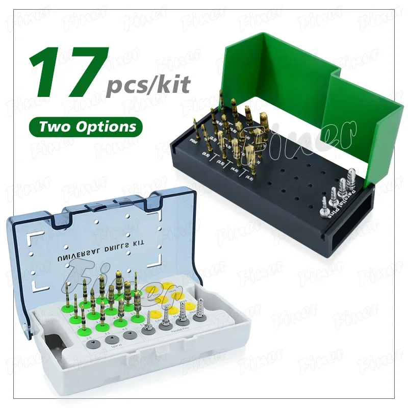 17pcs Osseodensification Burs Dental Surgical Implant Drills Long for Implant Maxillary Sinus Lift Drills Dental Tools