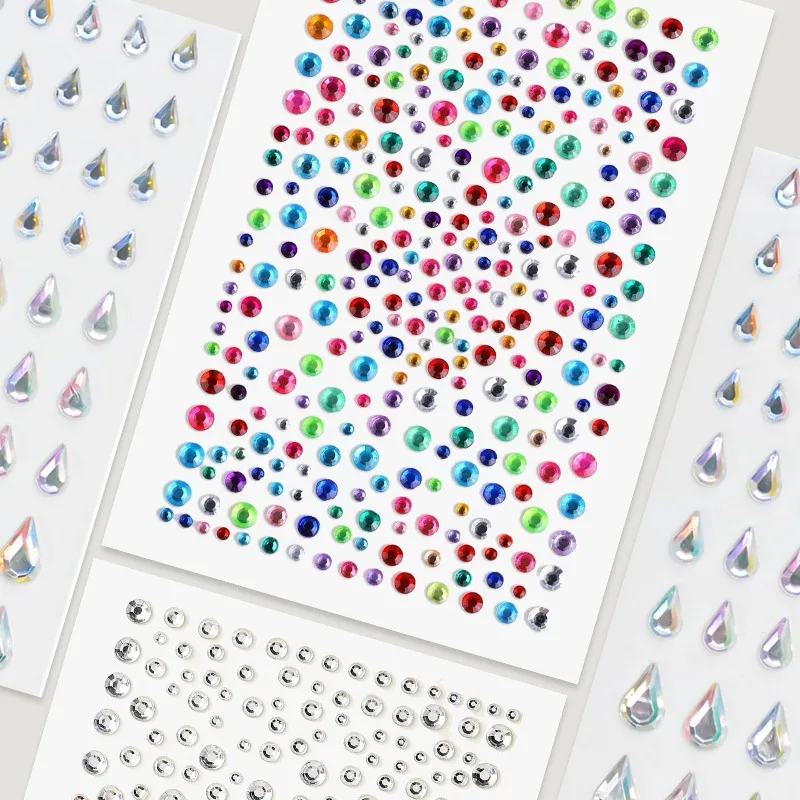 Acrylic Star Diamond Face Stickers for Kids Forehead Self Adhesive Gems DIY Journal Scrapbook Decor Non Toxic Skin Friendly