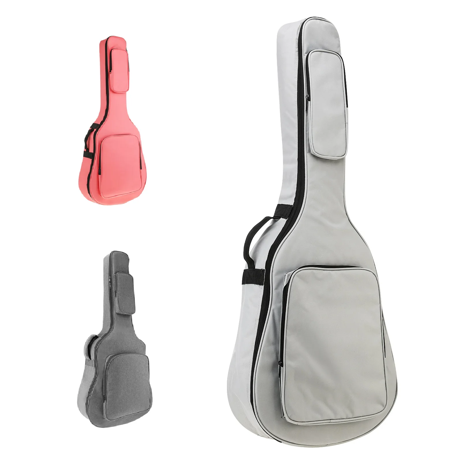 Sac JEGig acoustique étanche avec sangle de cou, rembourrage optique, gril Oxford, gris et rose, 40 po, 41 po, 12mm, 10.6mm