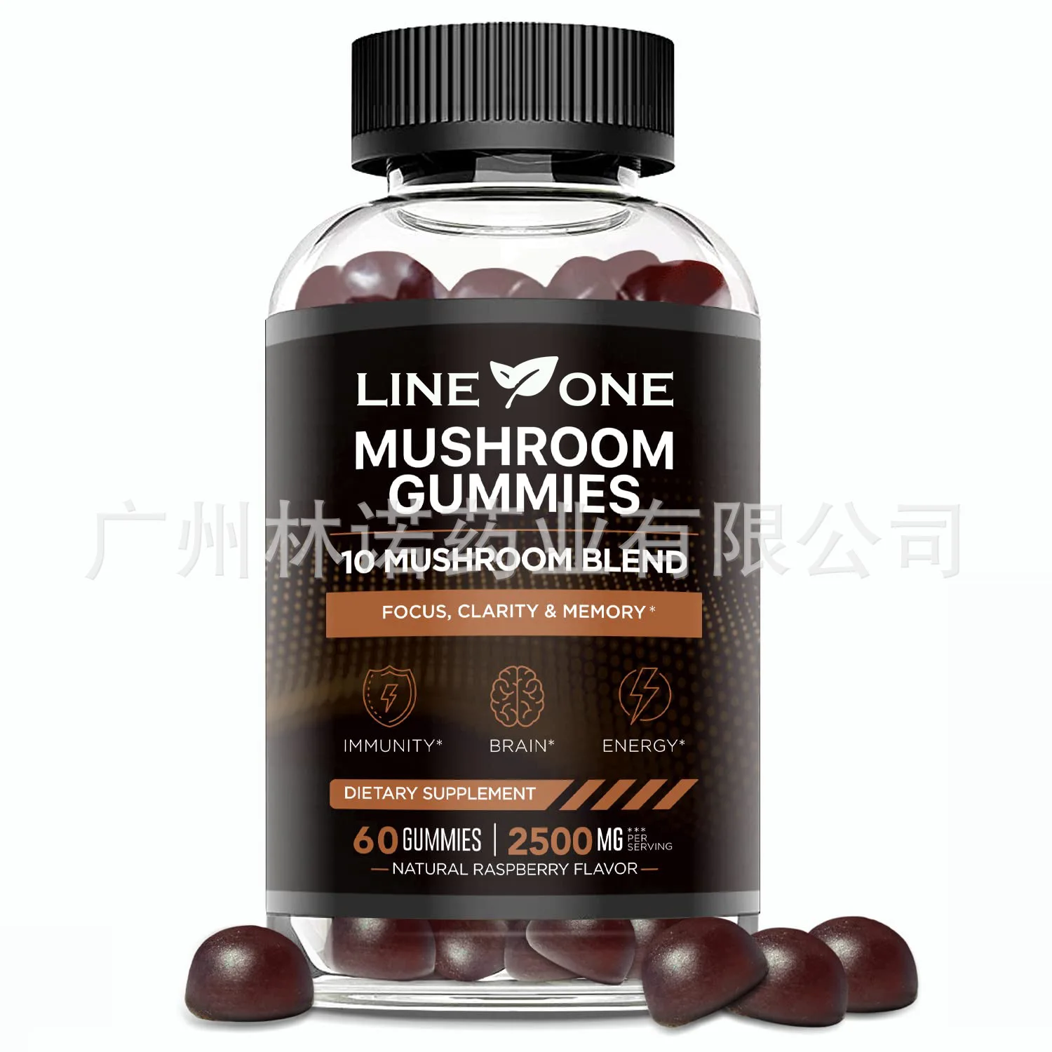 

MUSHROOM GUMMY 2500mg ,10 BLEND WITH LION'S MANE,60 COUNT