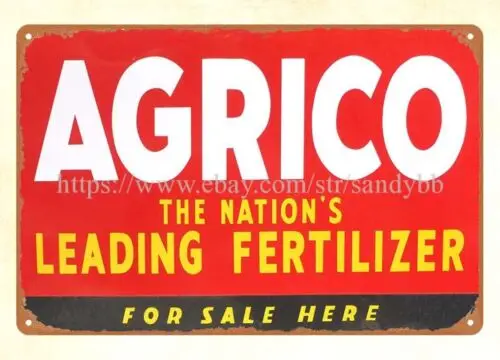 Agrico Fertilizers metal tin sign man cave garage shop wall decor