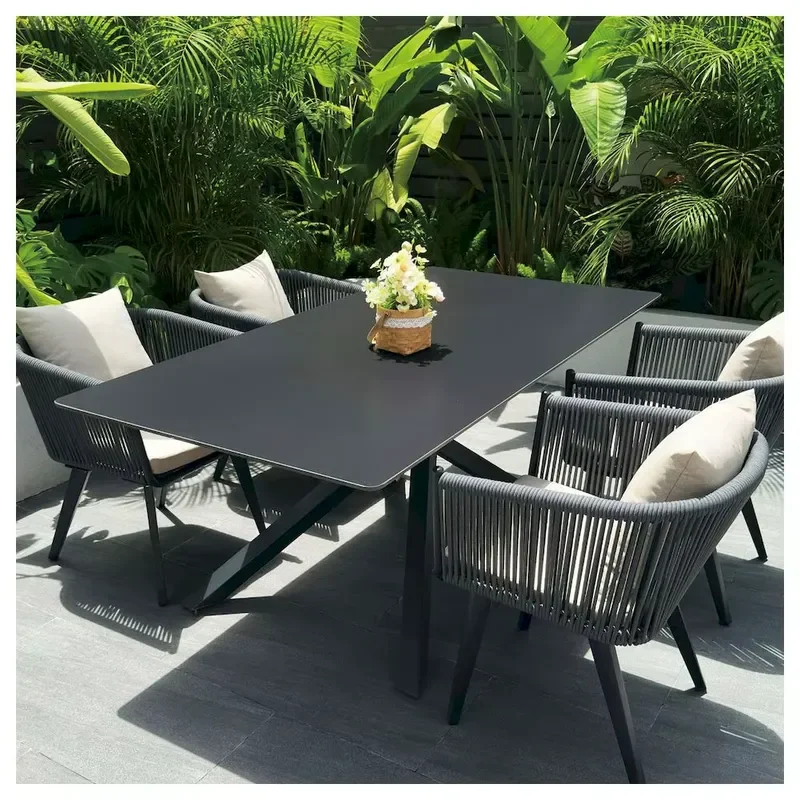 Outdoor PE Egg Shaped Swing Chair Round Patio Outdoor Swing Bench Set UV Resistant Cushion for Villa Balcony Garden
