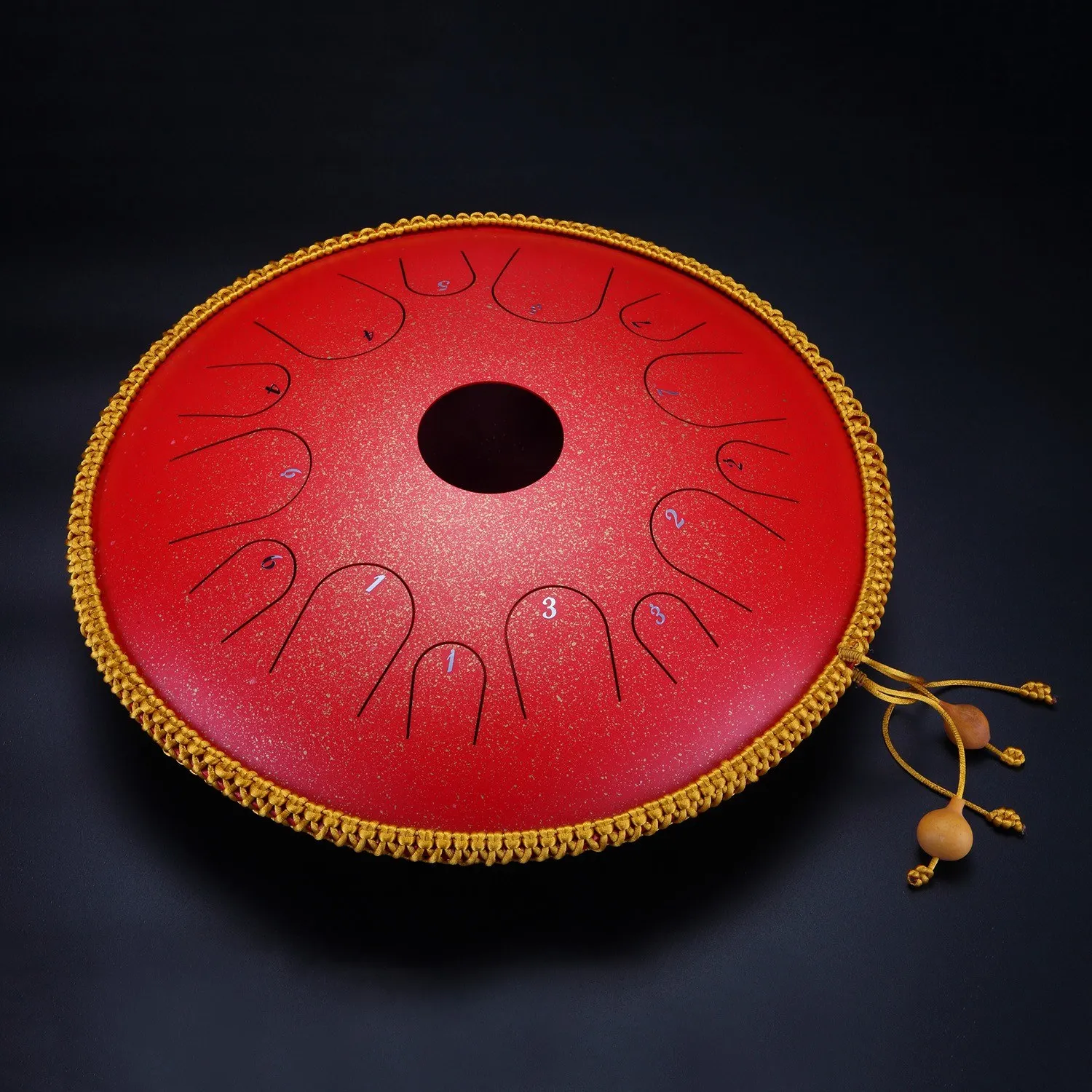 14 Inch 14 Note Alloy Steel Hand Pan Drum C Tone Manual Percussion Handpan Drum with Ebony Drumsticks