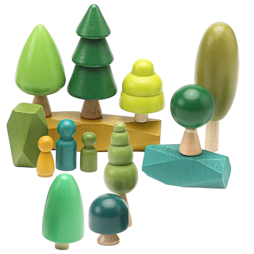 Wooden Craft Forest Tree Toys Mini Kits Cake Decorations Miniature Mix Toddlers Trees Kids