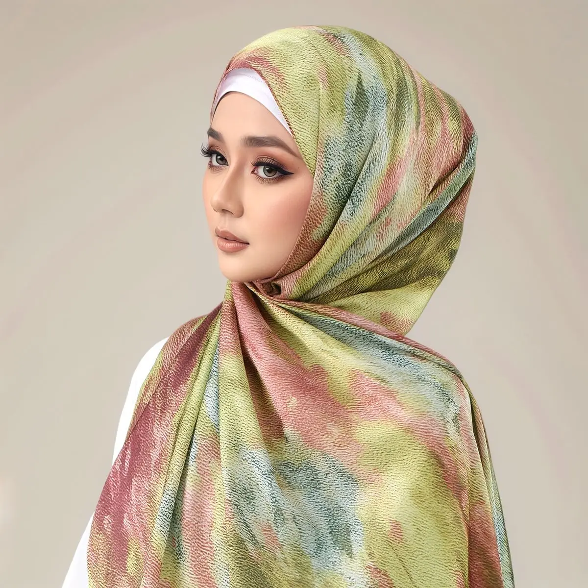 

New Fashion Printed Stain Hijab Shawls Scarf For Woman Muslim Hijab Femme Paintings Soft Headband Ethnic Islamic ﻿180*70cm