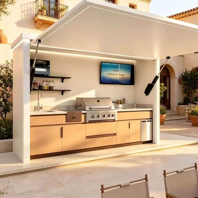 Outside Garden BBQ Gill Metal Stainless Steel Kitchen Cabinet Outdoor Modern Kitchen Cabinets